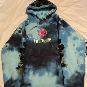 Civil Regime x Spiderman Venom Blue Tie Dye Hoodie Large OS